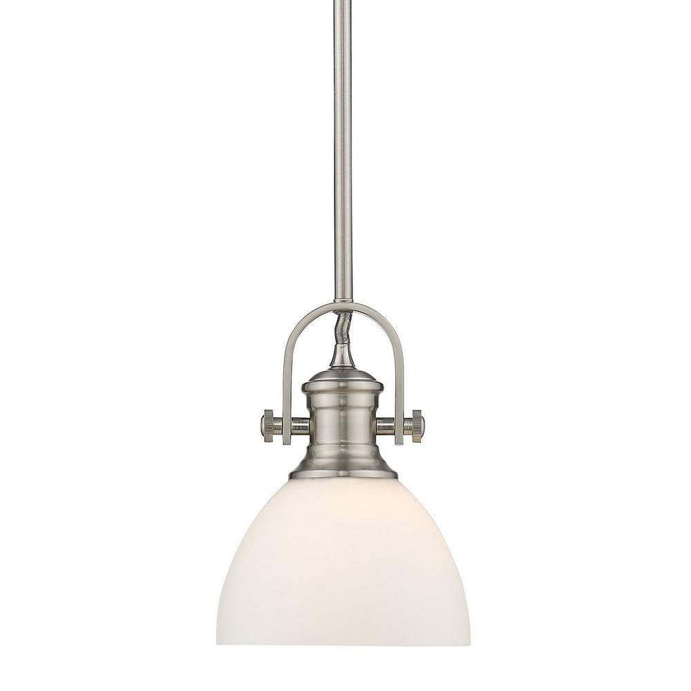 Golden Lighting-3118-M1L PW-OP-Hines - 1 Light Pendant-9.13 Inches Tall and 6.88 Inches Wide Pewter Opal Black Finish